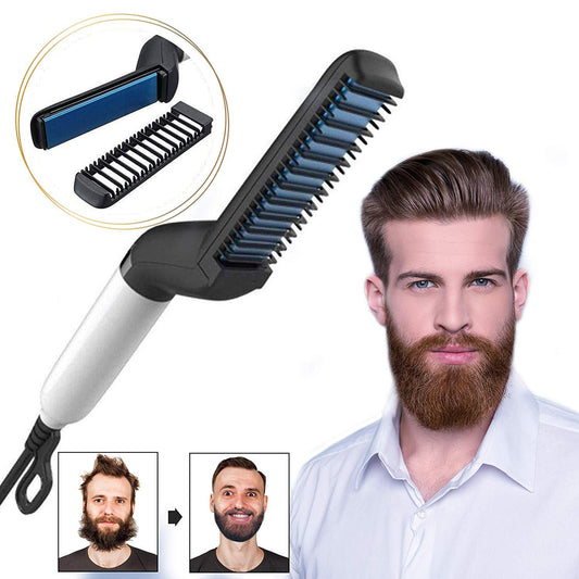 Electric Hair Straightener Brush, Men Quick Beard Straightener