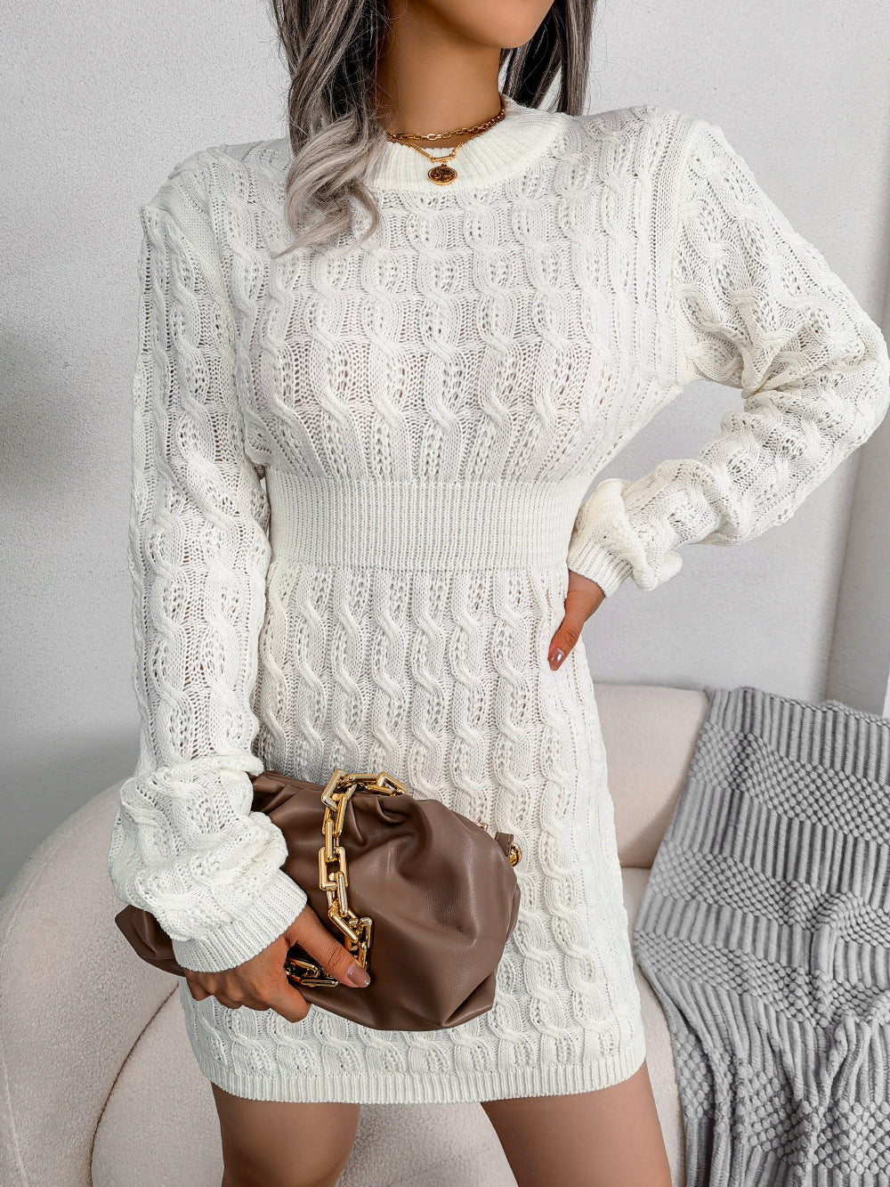 Casual Twisted Waist-cinching Dress Base