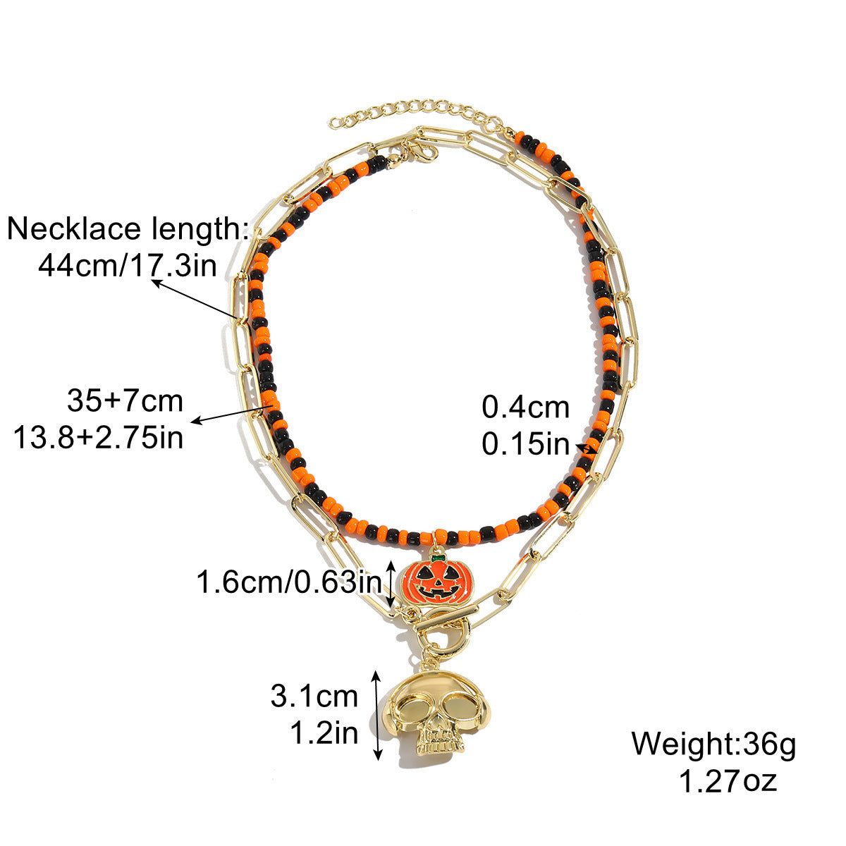 Halloween Necklace  - Bat /Ghost /Skull /Pendant Pumpkin /Spider