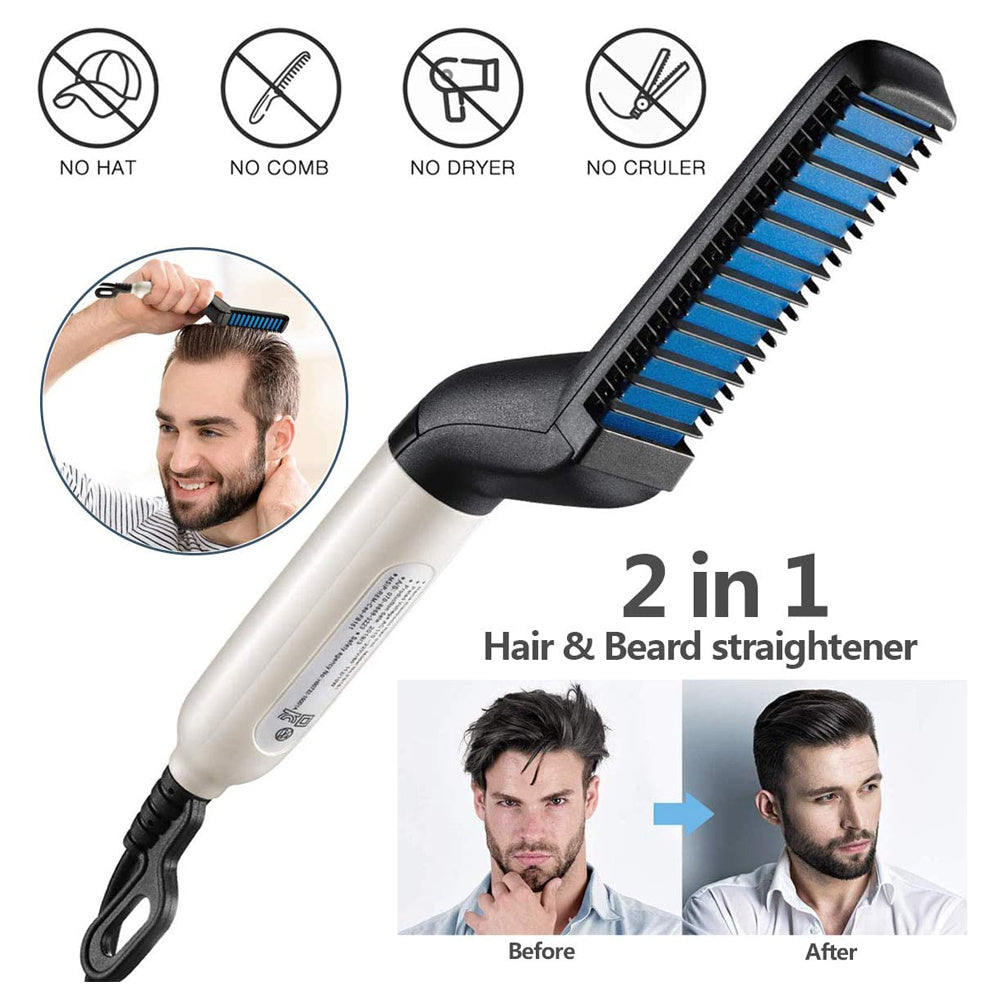 Electric Hair Straightener Brush, Men Quick Beard Straightener