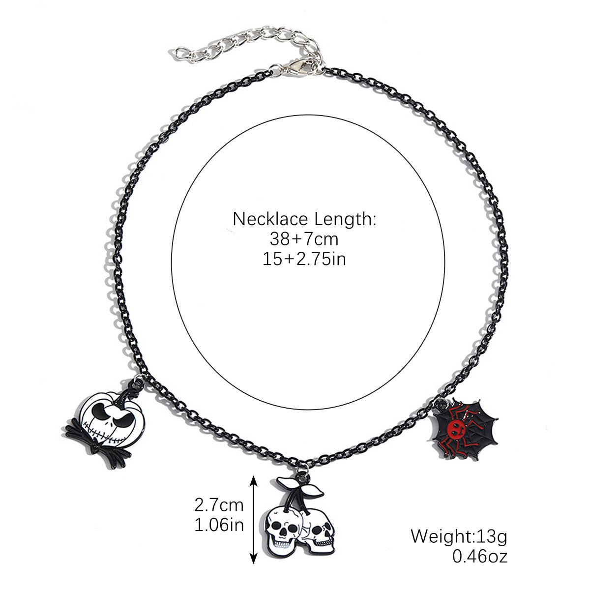 Halloween Necklace  - Bat /Ghost /Skull /Pendant Pumpkin /Spider