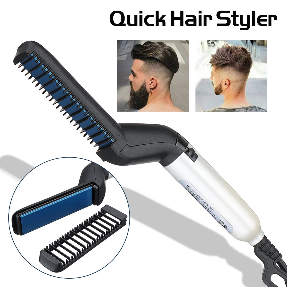 Electric Hair Straightener Brush, Men Quick Beard Straightener