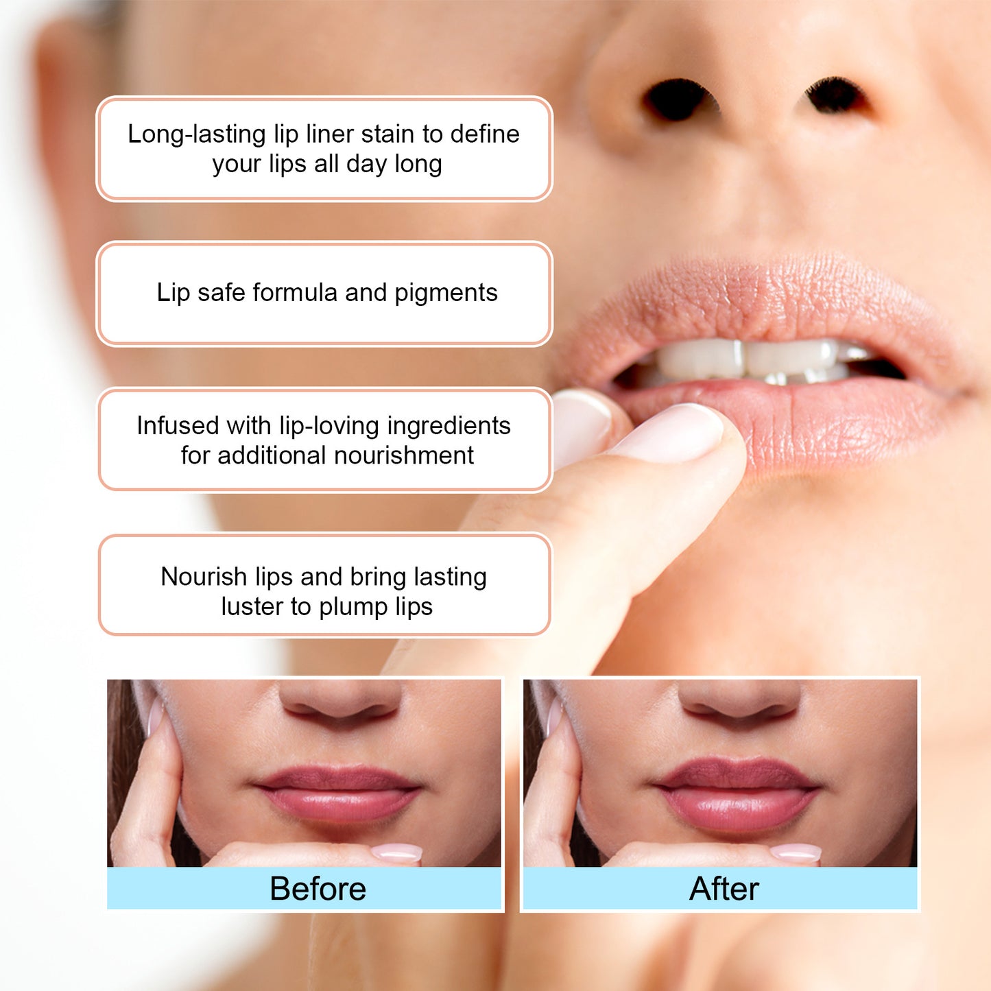Mineral Oil OUHOE Show Lip Color Without Taking Off Makeup Peel Off Lipliner