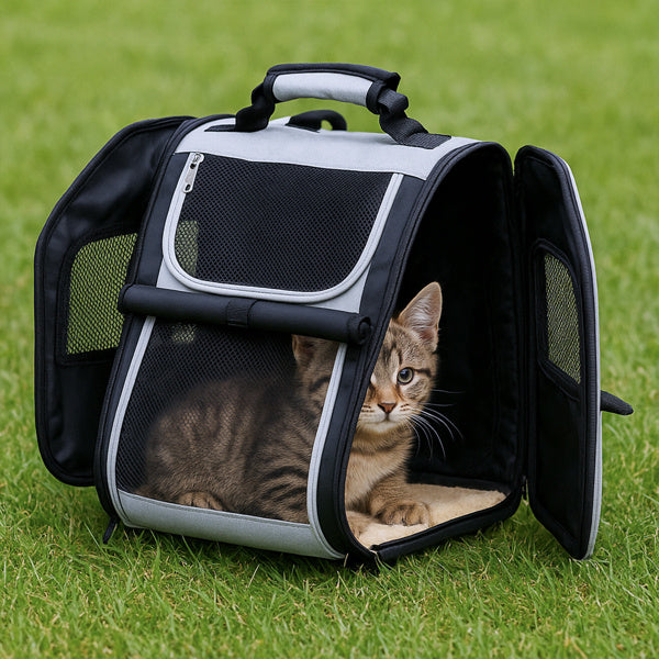 Pet Carrier Backpack,  With Back Extension, Breathable Mesh For Small Dogs Cats, Up To 26 Lbs.