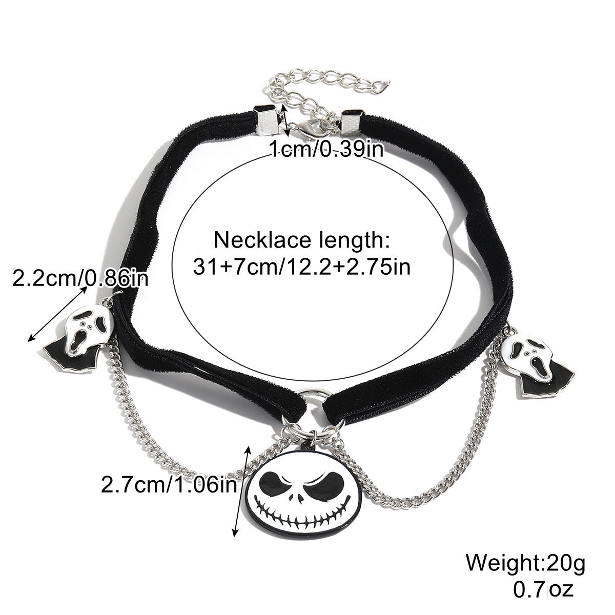 Halloween Necklace  - Bat /Ghost /Skull /Pendant Pumpkin /Spider