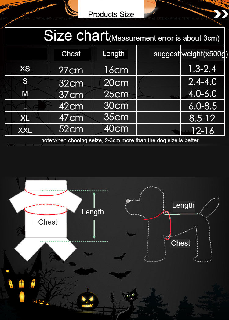 Halloween funny pet clothes