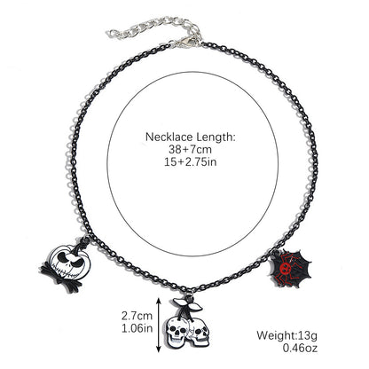 Halloween Necklace  - Bat /Ghost /Skull /Pendant Pumpkin /Spider