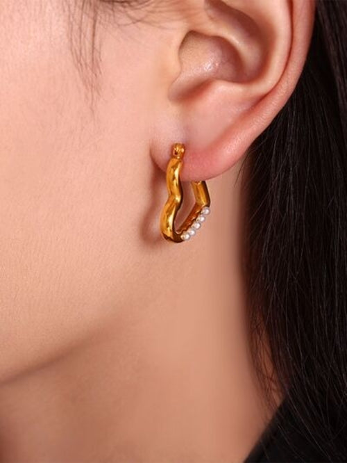 Out of State - Stainless Steel Heart Earrings