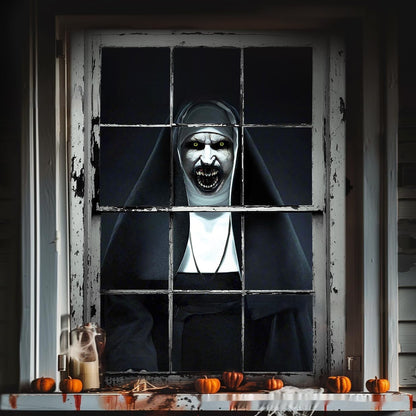 3D Holiday Halloween Horror Witch Window Cover Door Window Hanging Banner